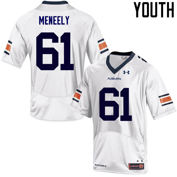 Auburn Tigers Youth Ryan Meneely #61 White Under Armour Stitched College NCAA Authentic Football Jersey MWE5774XA